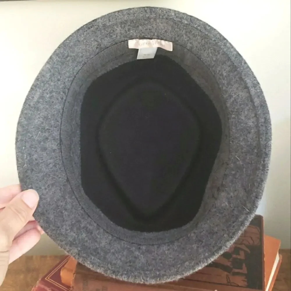 Nordstrom Women's 100% Wool Hat Old Money Bucket Fedora Cloche Flapper - Picture 5 of 6